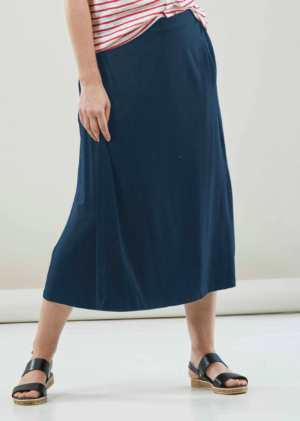 Women's Debbie a-line velcro adaptive skirt midi length - Navy
