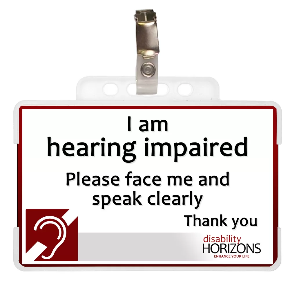 Hearing impaired awareness card and lanyard