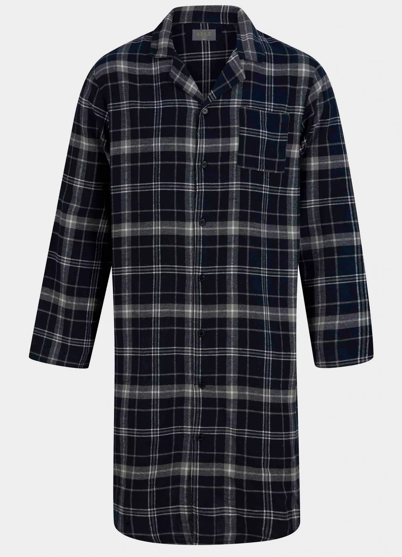 Men's John Adaptive Velcro Nightshirt - Navy Check