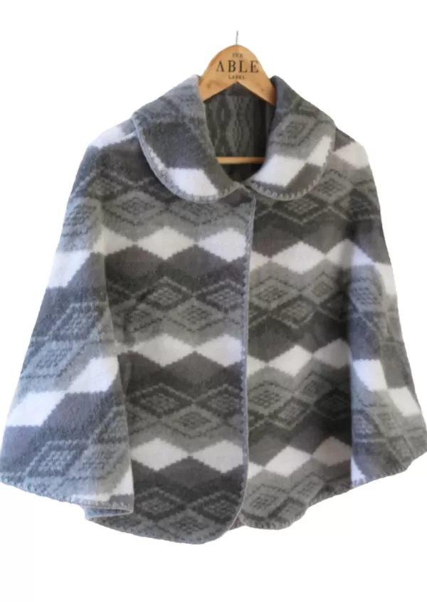 Women's Lilly luxury velcro adaptive cape - Charcoal - Image 4