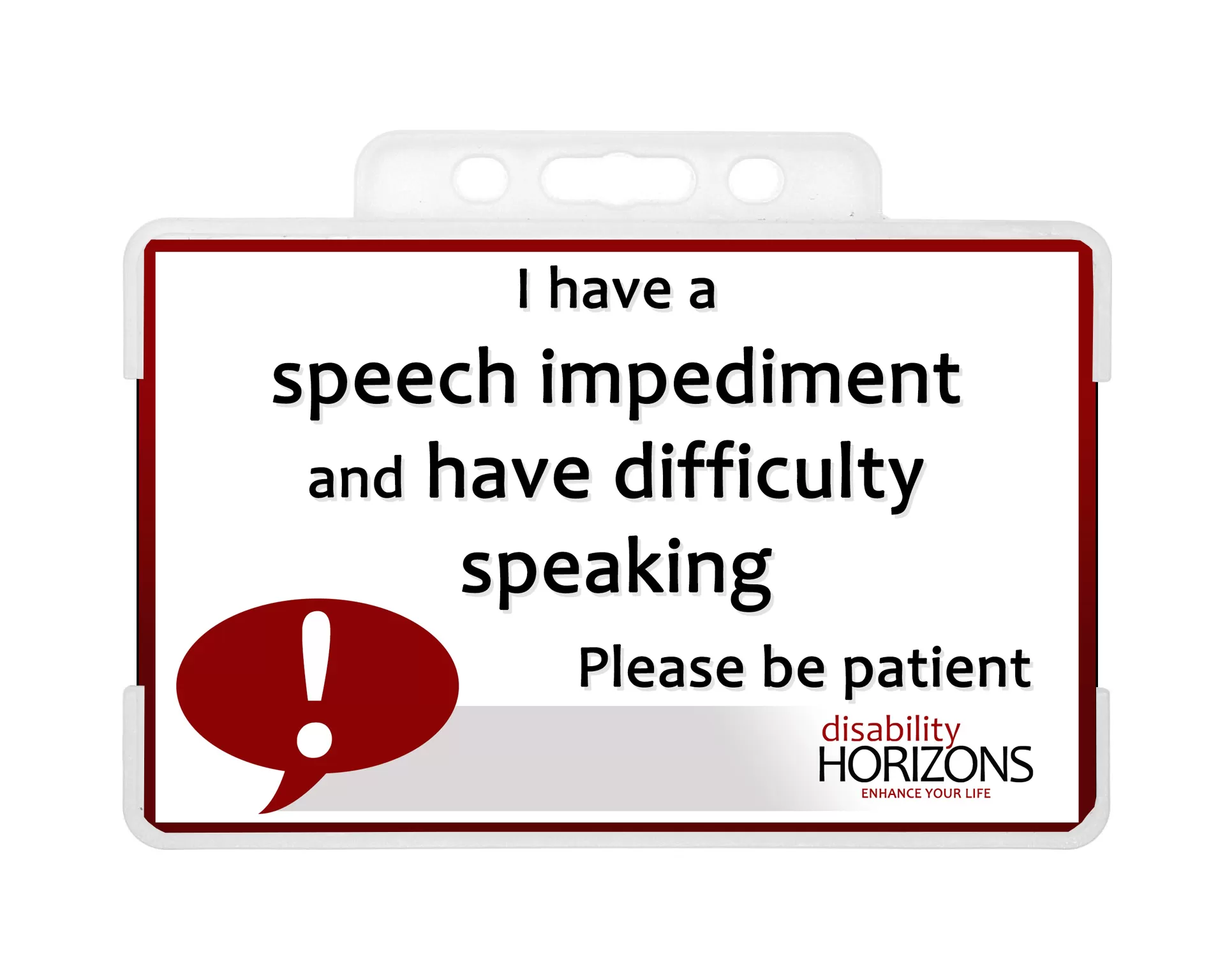 Speech impediment awareness card and lanyard - Image 2