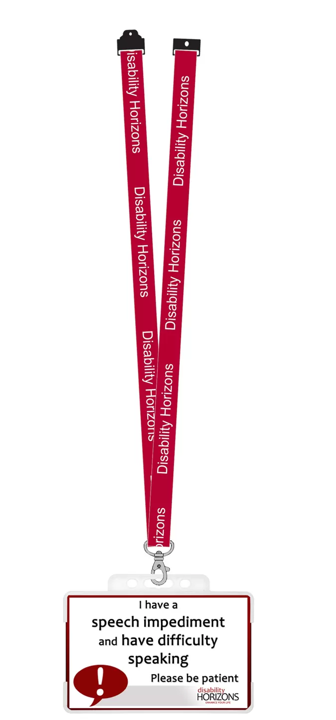 Speech impediment awareness card and lanyard - Image 3