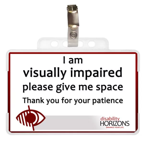Visually impaired awareness card and lanyard