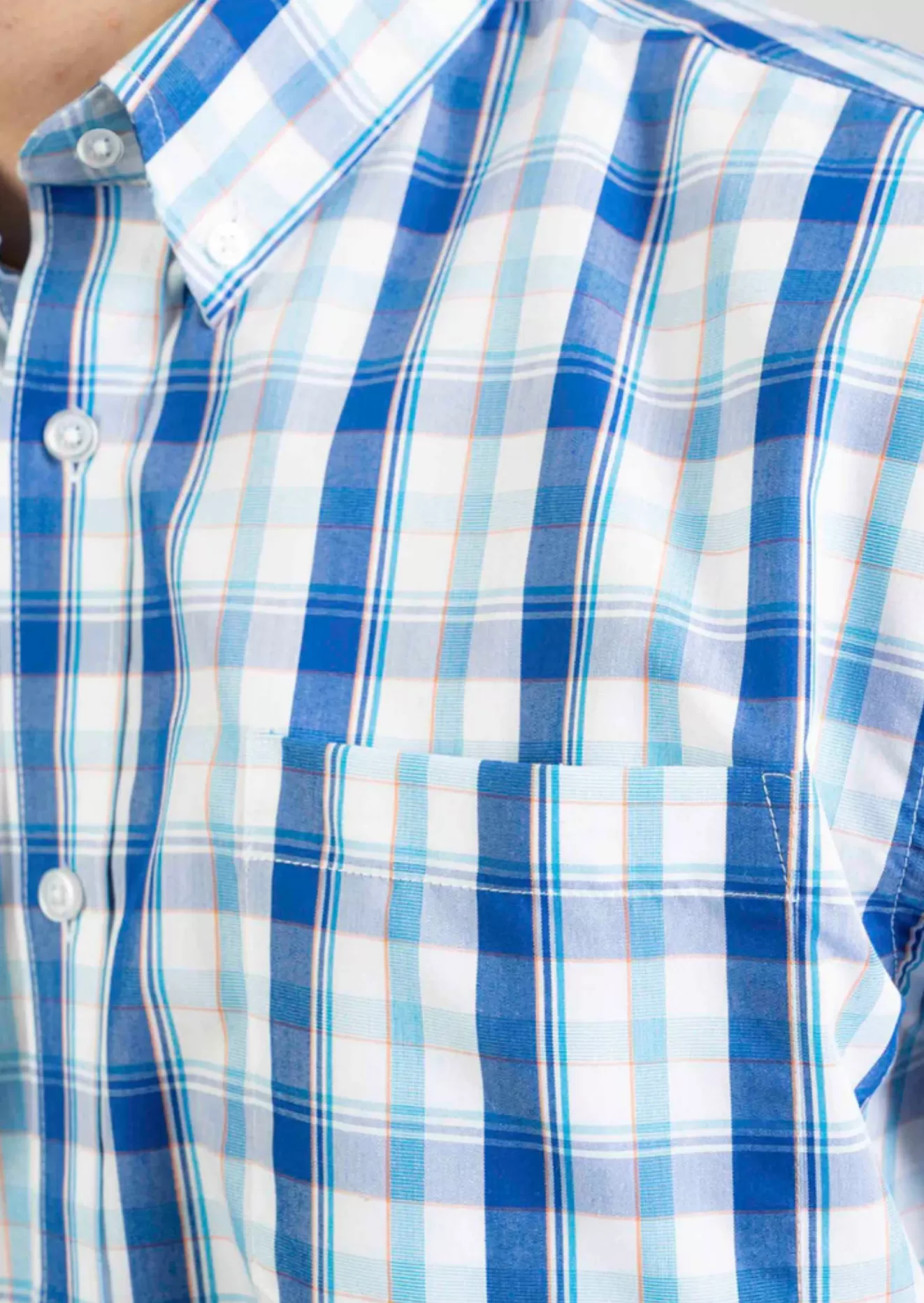 Men's Harvey short sleeve front velcro fastening adaptive shirt - Med Blue - Image 3