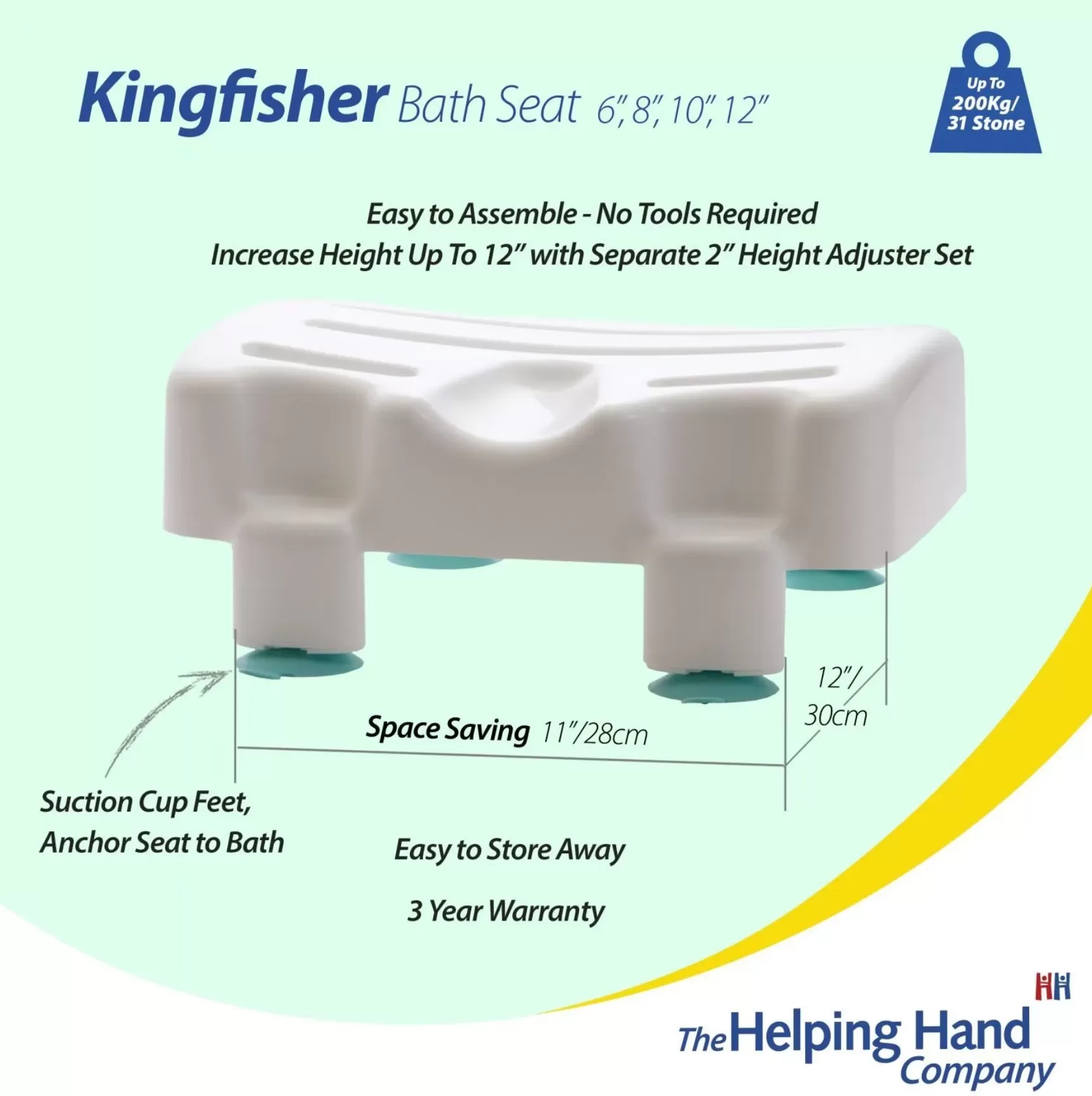 Kingfisher® height adjustable bath seat - Image 8