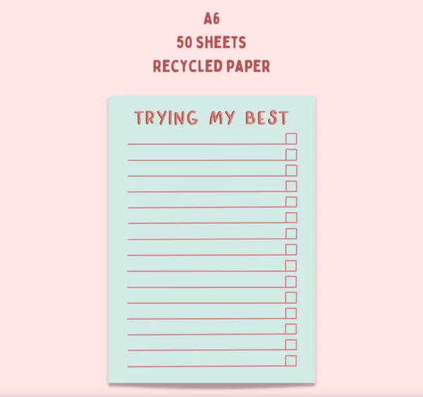 trying my best a6 notepad