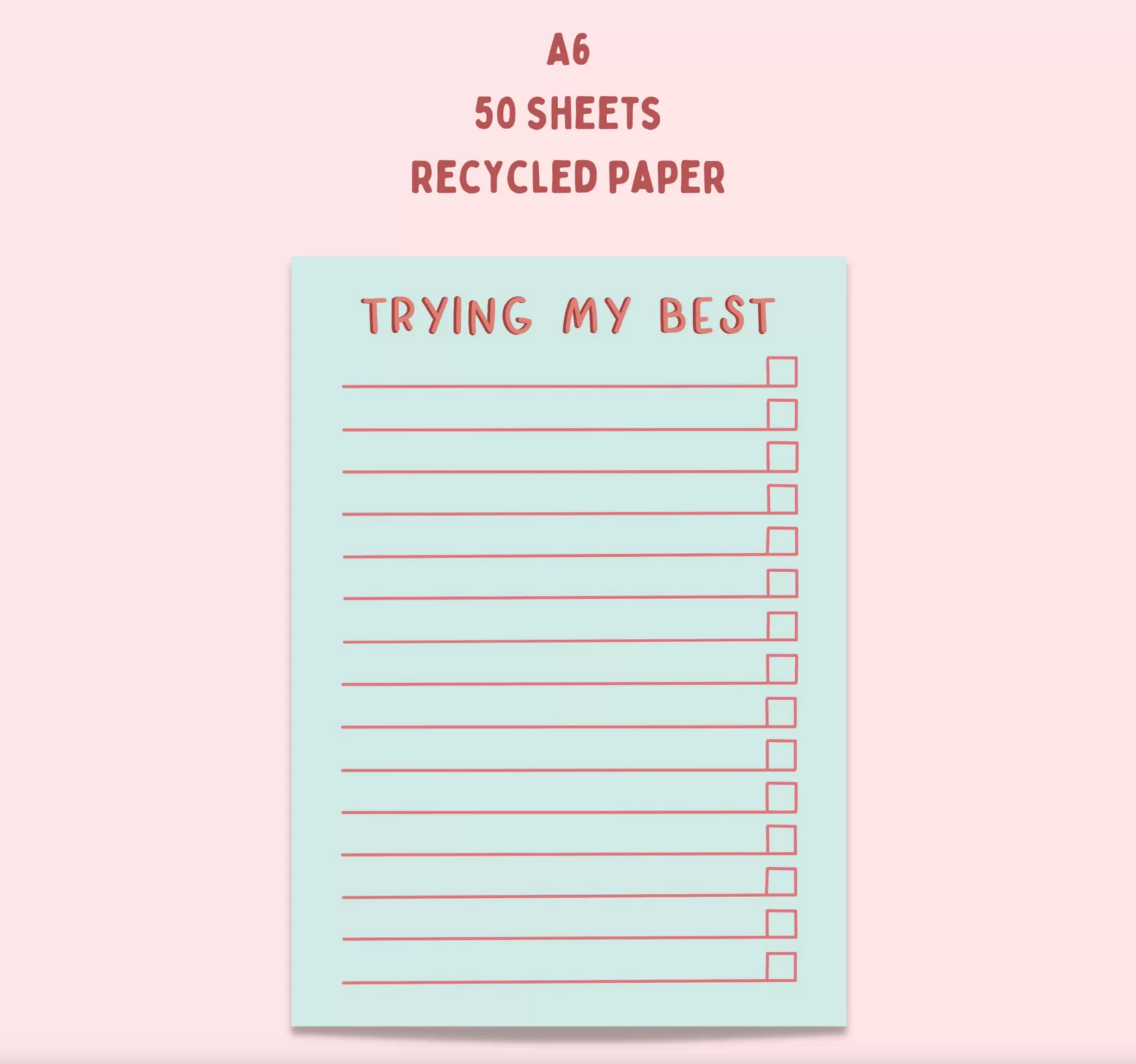 trying my best a6 notepad