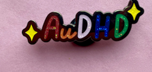 Fluffmallow - AuDHD (autistic + ADHD) neurodivergent enamel pin