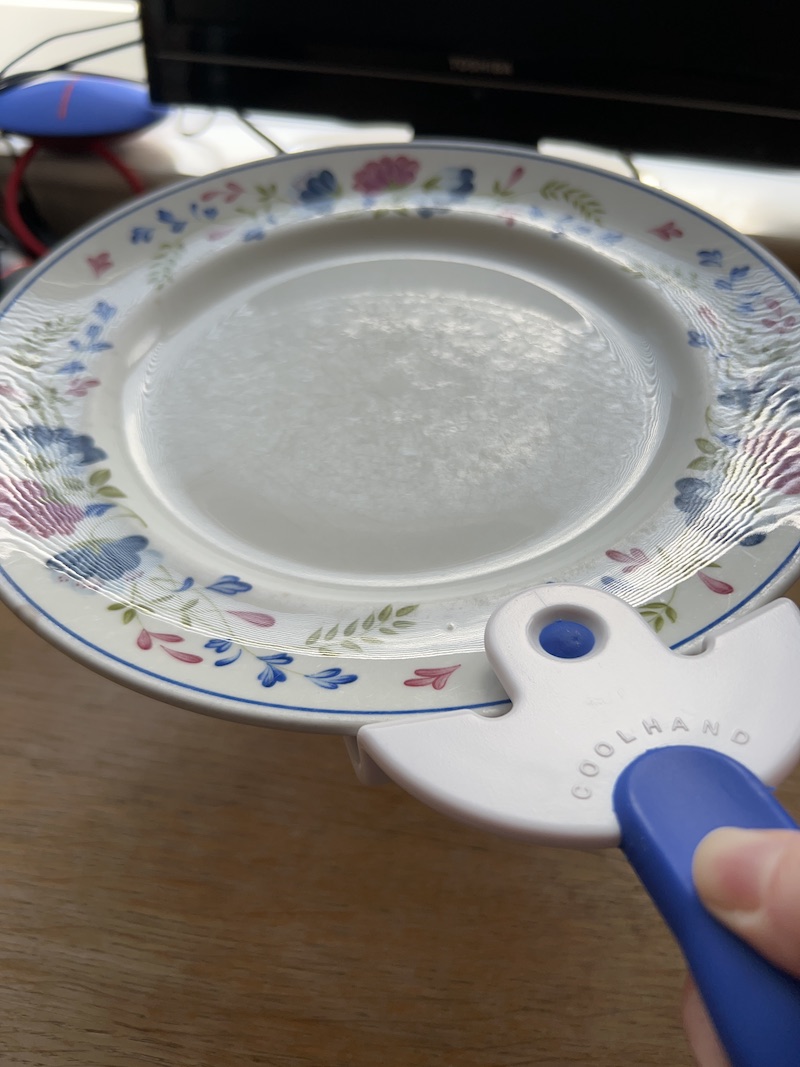 Dinner Plate being picked up using Buckingham Coolhand.jpg