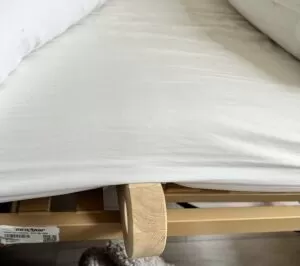 Bed wedge mattress lifter holding the mattress elevated