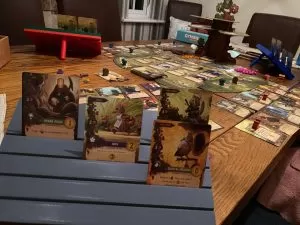 Card holder being using in a lively game of magic the gathering