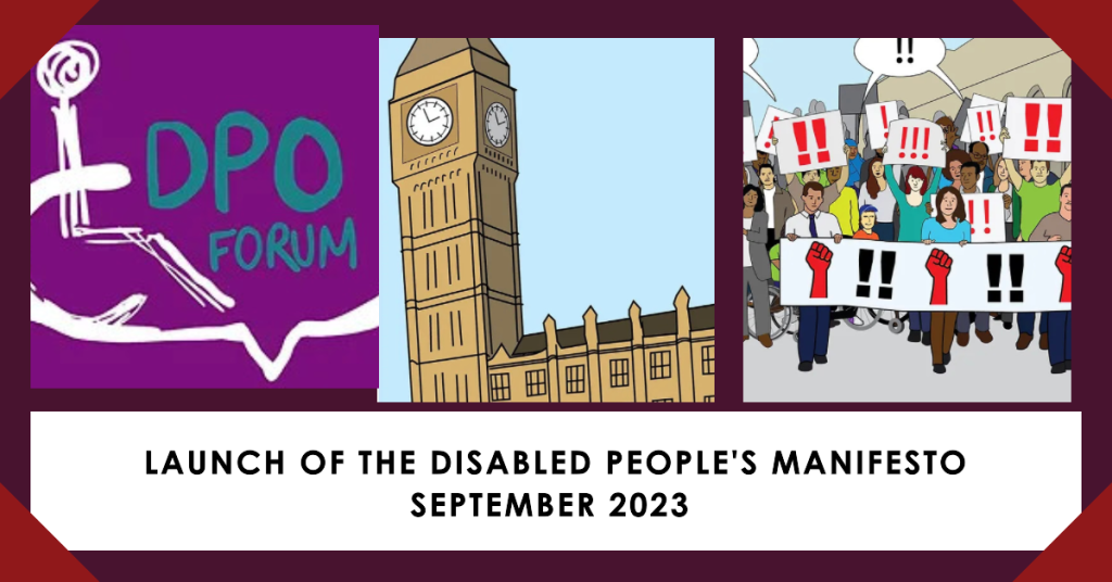 composite image using the peoples voice carttons of parliament and people protesting and the DPO logo