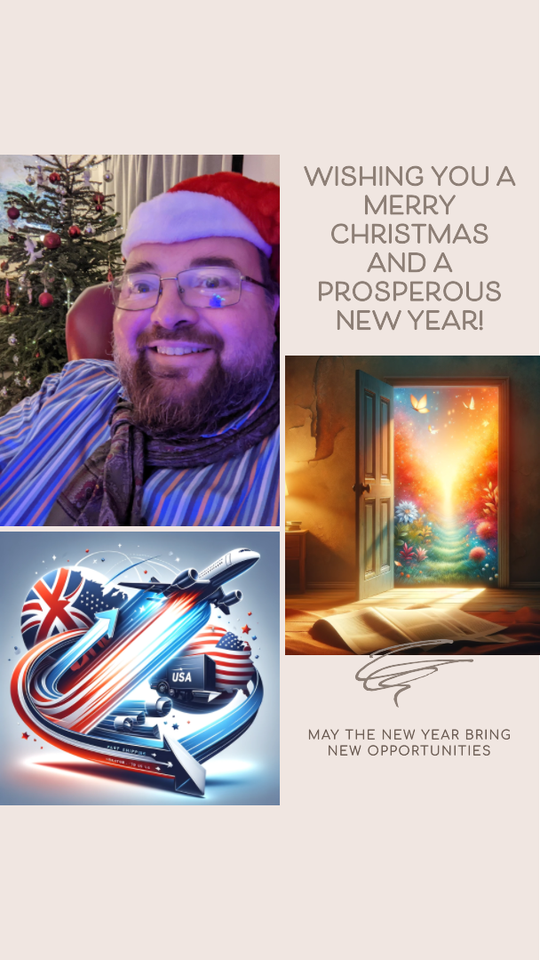 collage of three images from the post plus text "Happy Christmas and May the New year bring Opportunities for all"