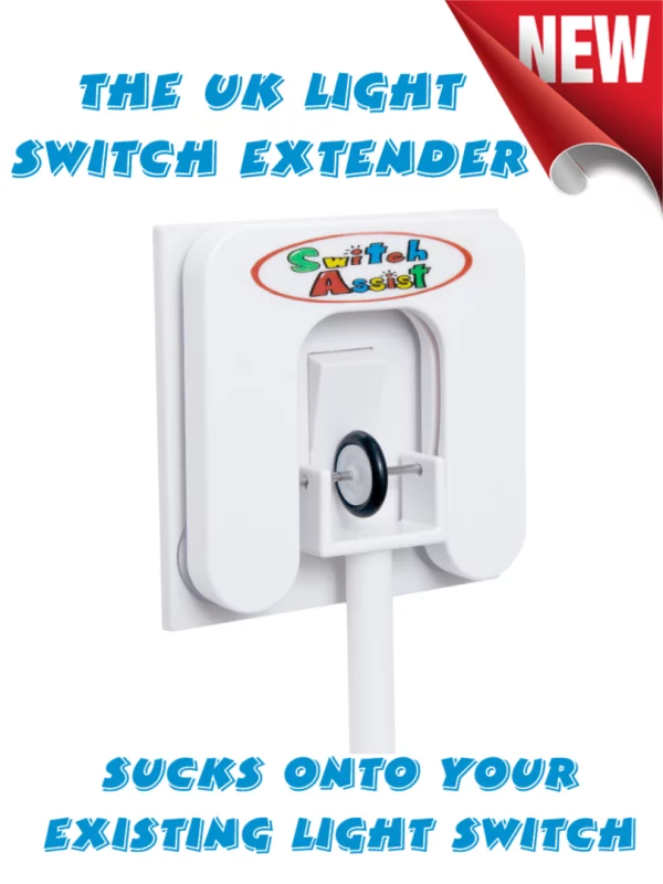 Diagram showing how to use the switch assist light switch extender
