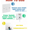 Diagram showing how to use the switch assist light switch extender