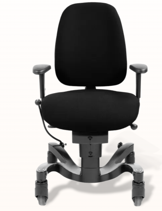 Black wheeled chair for disabled people