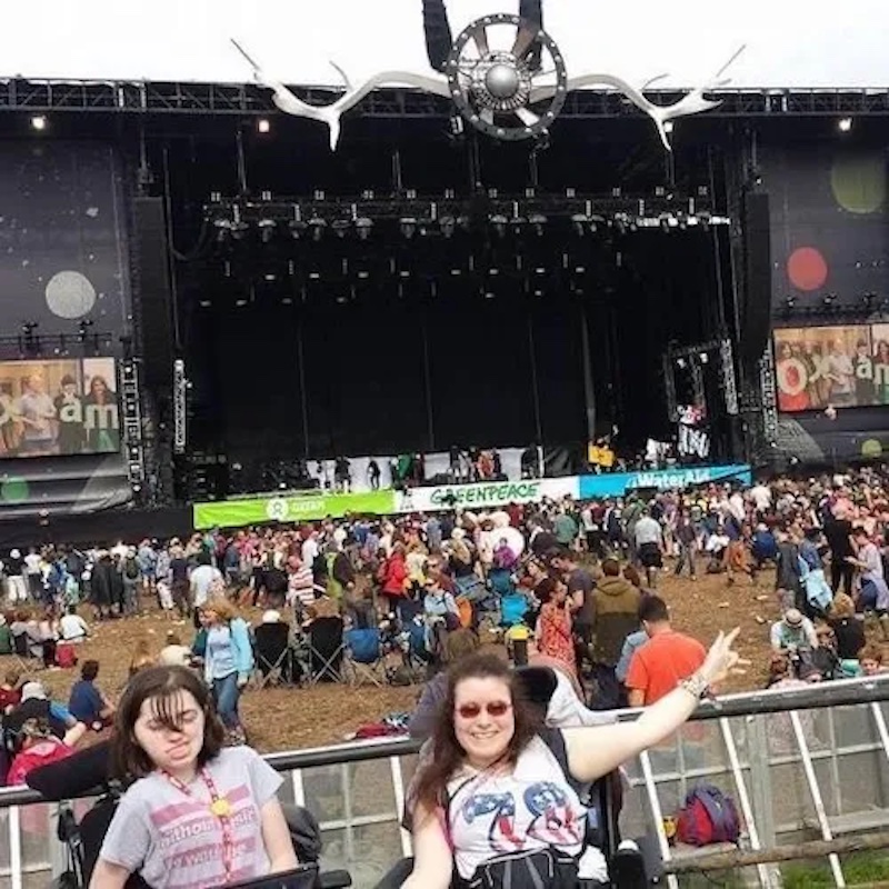 Emma with her friend Glastonbury 2015
