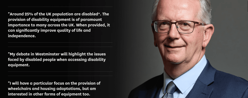 Seamus Logan MP calling for experiences of disability equipment ahead of a Westminster debate.